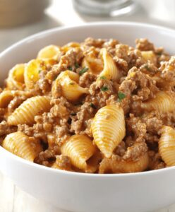 Easy Creamy Beef And Shells Recipe
