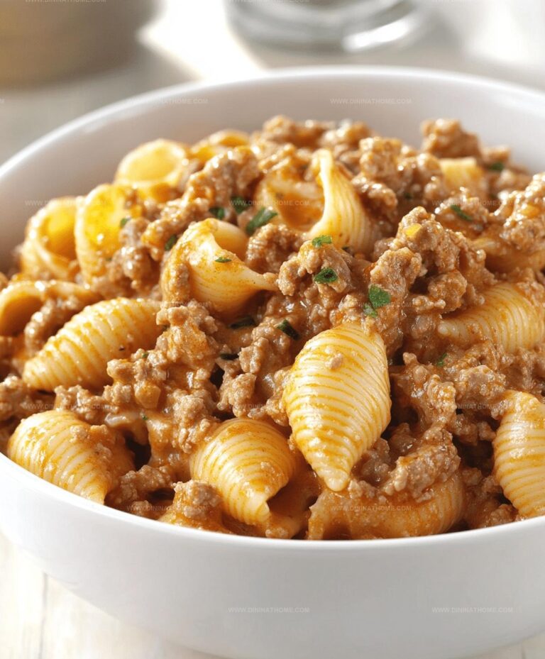 Easy Creamy Beef And Shells Recipe