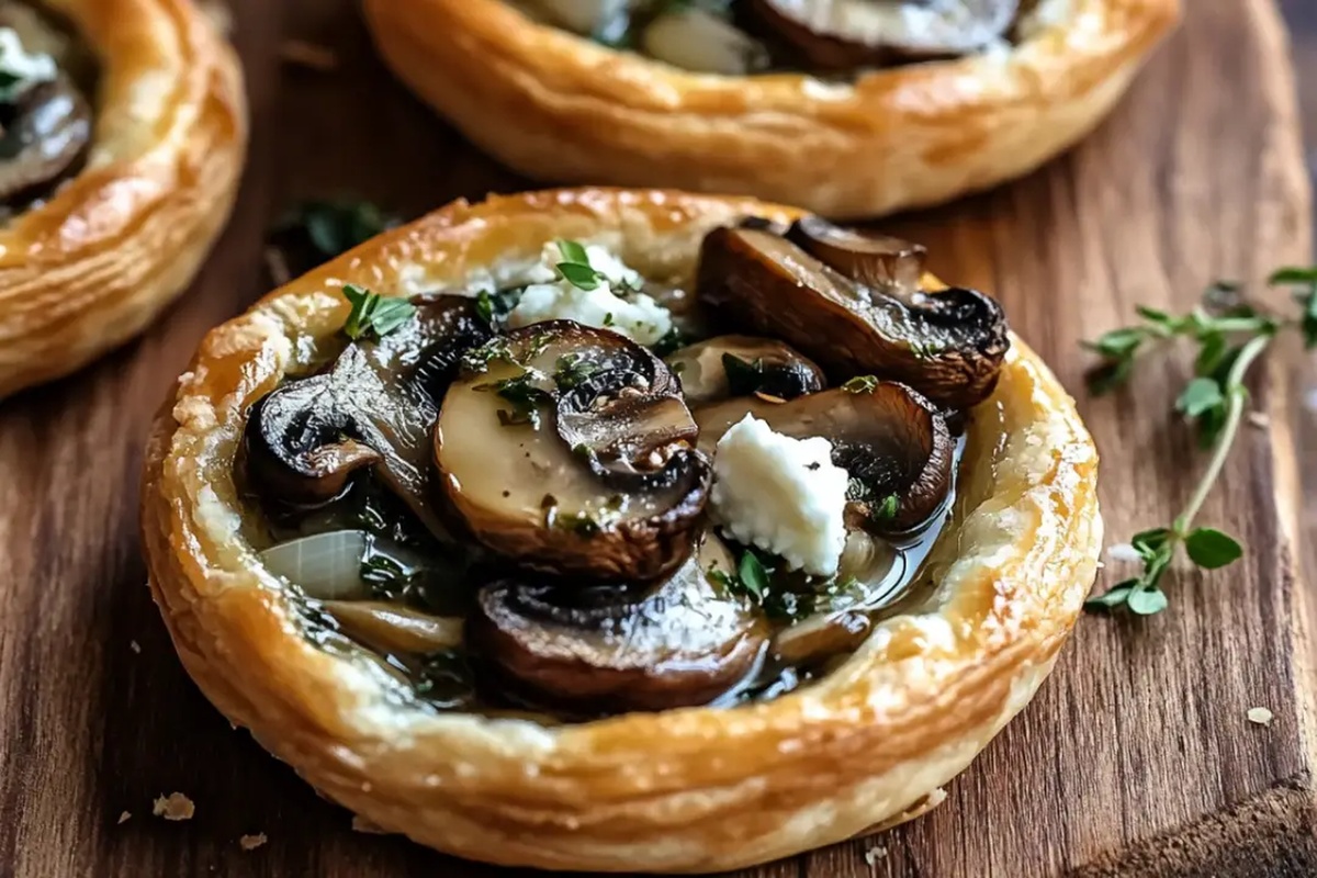 Mini Wild Mushroom And Goat Cheese Pies Recipe