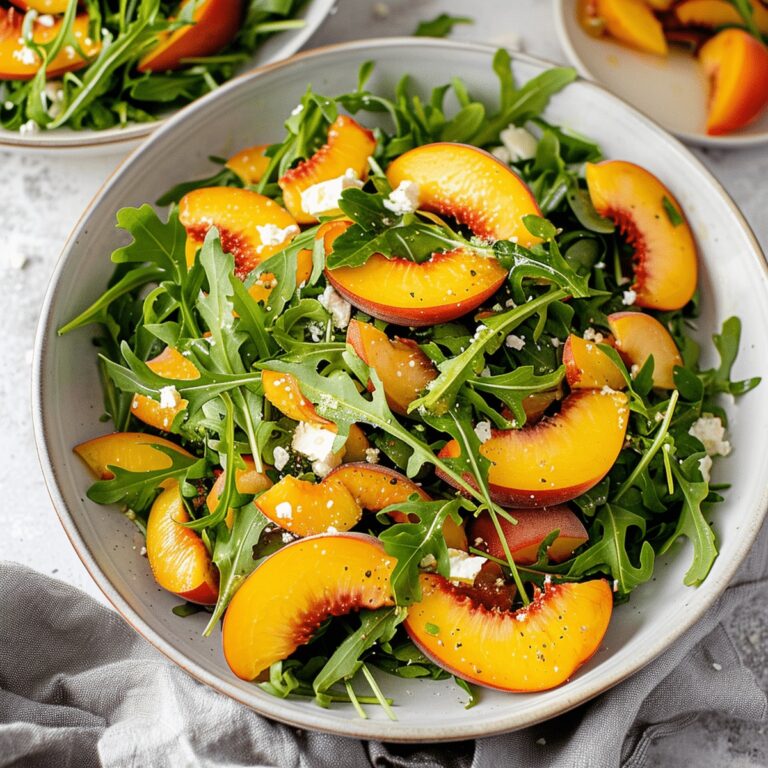 Easy Peach Arugula Salad Recipe