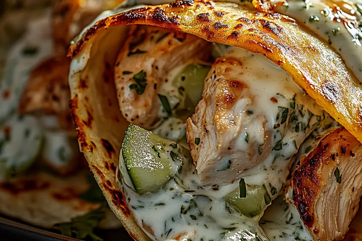 Greek Chicken Gyros With Cucumber Tzatziki Recipe