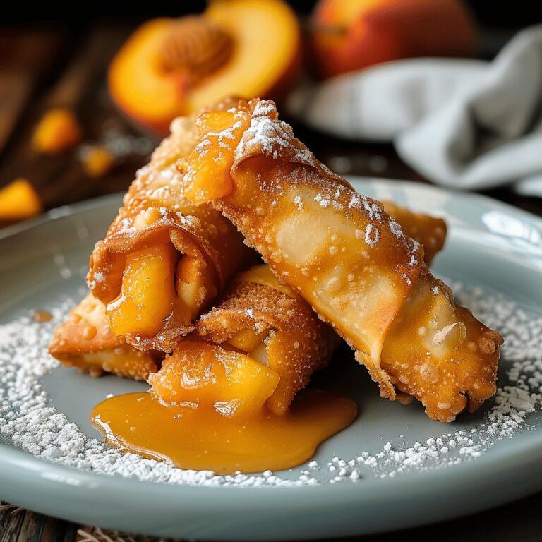 Peach Cobbler Egg Rolls Recipe