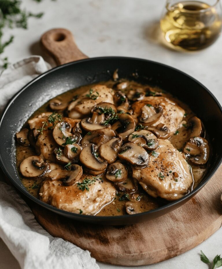 Skillet Chicken And Mushroom Wine Sauce Recipe