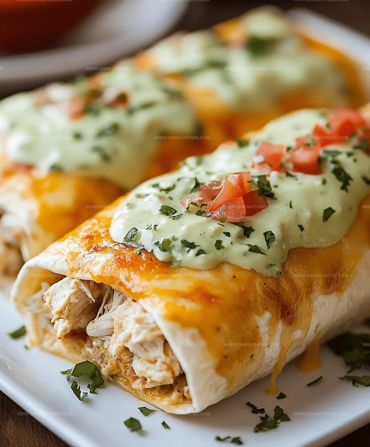 Smothered Baked Chicken Burritos Recipe
