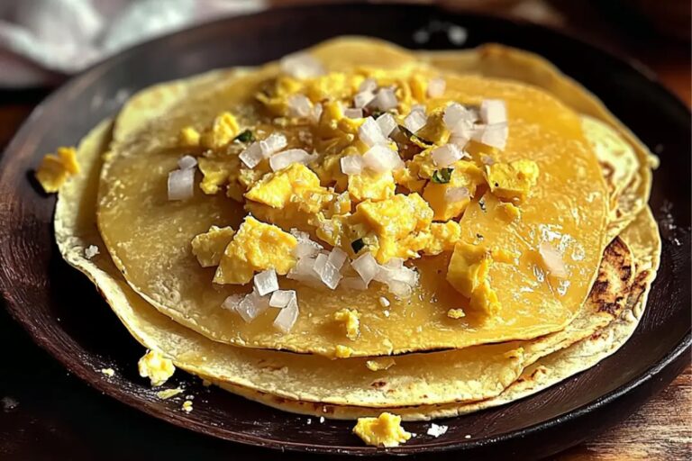 Fried Corn Tortillas With Eggs And Veggies Recipe