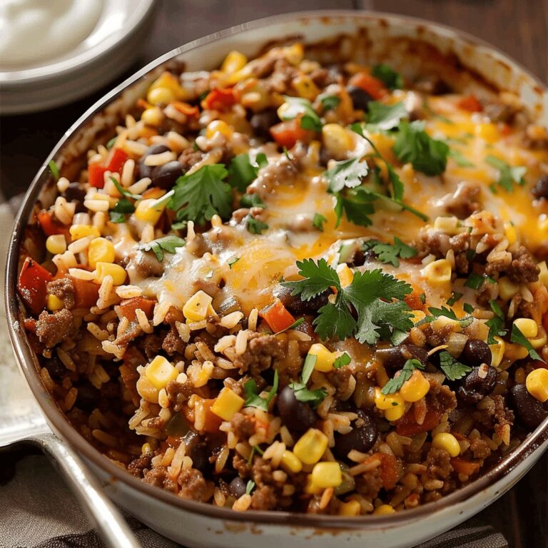 Mexican Ground Beef Casserole with Rice Recipe