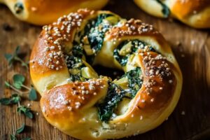 Spinach And Artichoke Stuffed Soft Pretzels Recipe