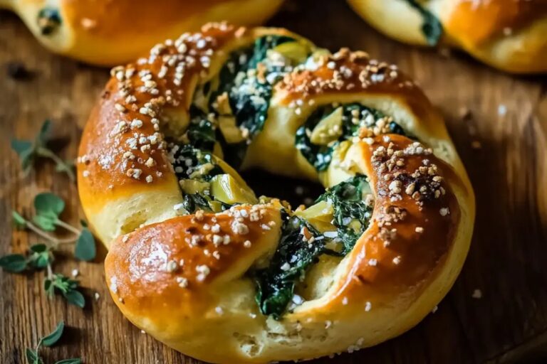 Spinach And Artichoke Stuffed Soft Pretzels Recipe