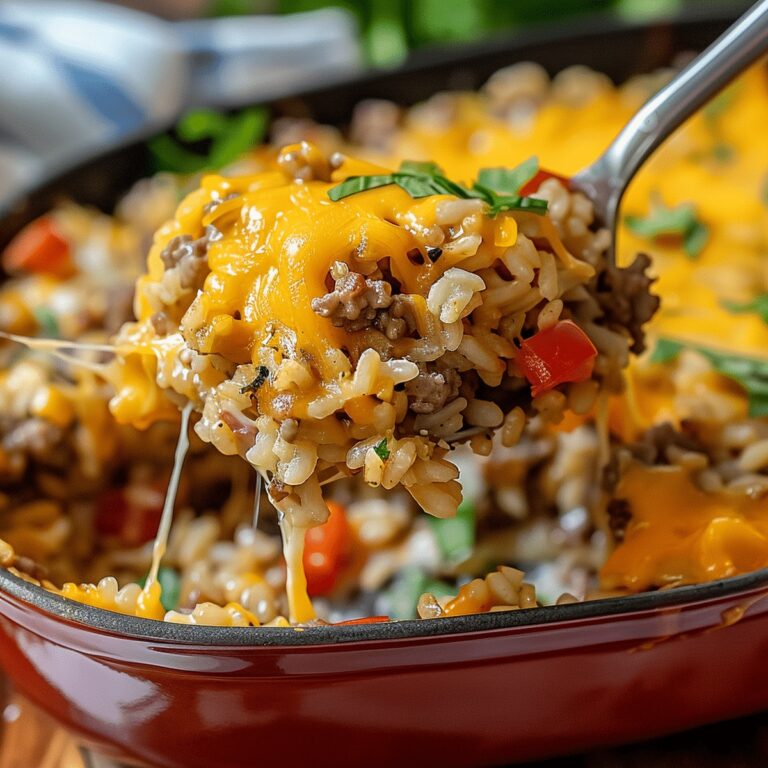 Cheesy Hamburger Rice Casserole Recipe