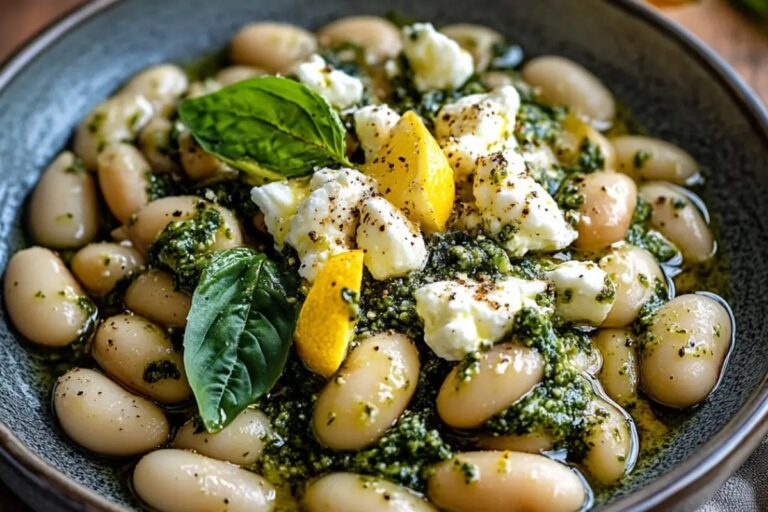 Butter Beans With Ricotta, Lemon + Basil Pesto Recipe