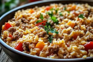 Easy Hamburger Rice Casserole Recipe