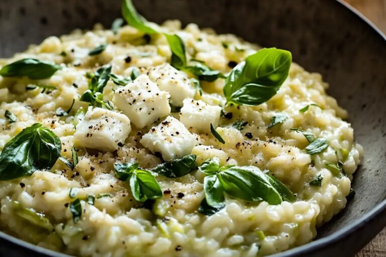 Basil, Leek & Goat Cheese Risotto Recipe