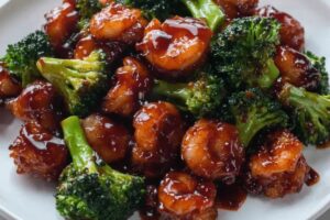 Homemade General Tsos Shrimp and Broccoli Stir Fry Recipe