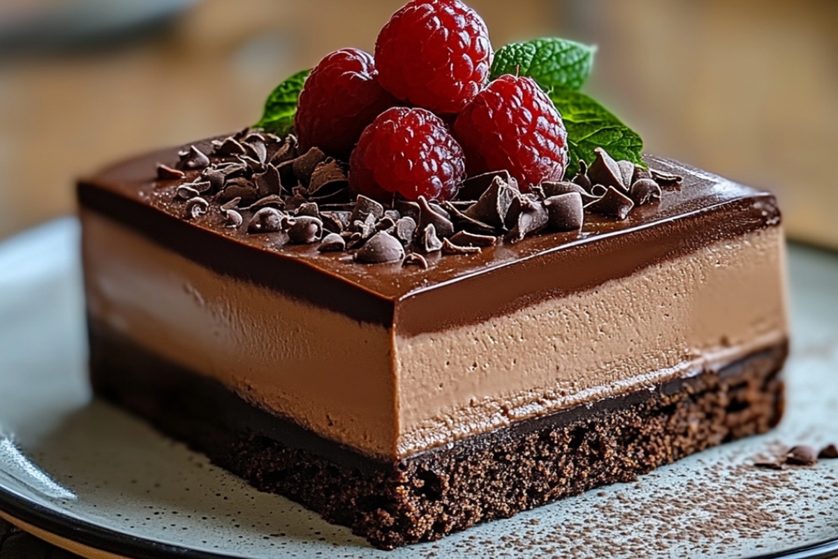 Triple Chocolate Mousse Cake Recipe