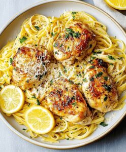 Lemon Garlic Butter Chicken With Parmesan Linguine Recipe