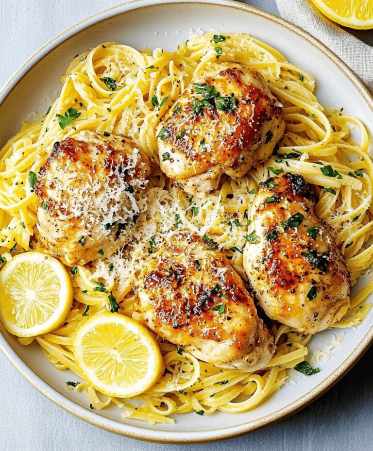 Lemon Garlic Butter Chicken With Parmesan Linguine Recipe
