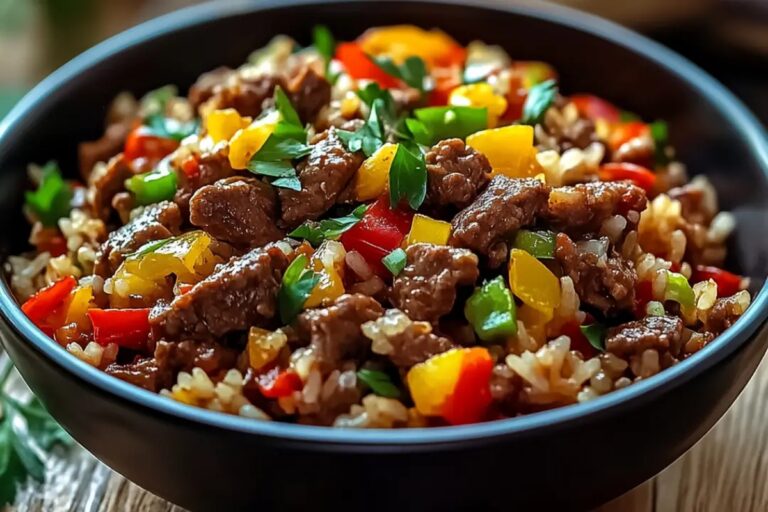 Beef And Pepper Rice Bowl Recipe