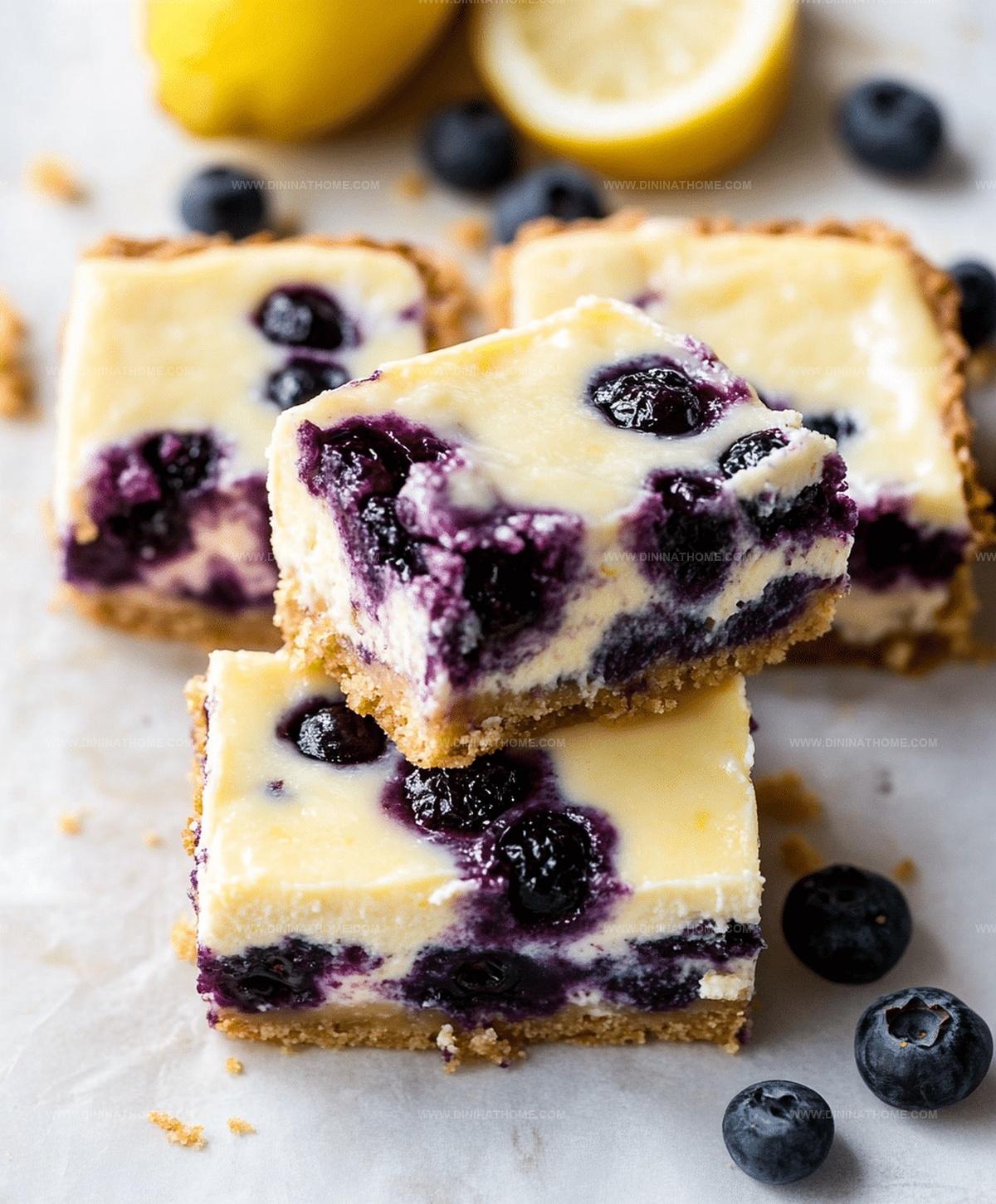 Lemon Blueberry Cheesecake Bars Recipe