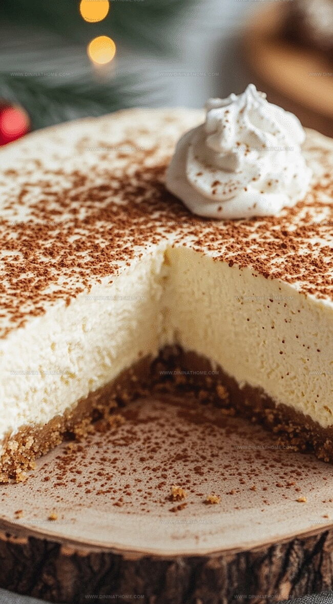 Eggnog Cheesecake - Holiday Baking Tips For Smooth Texture